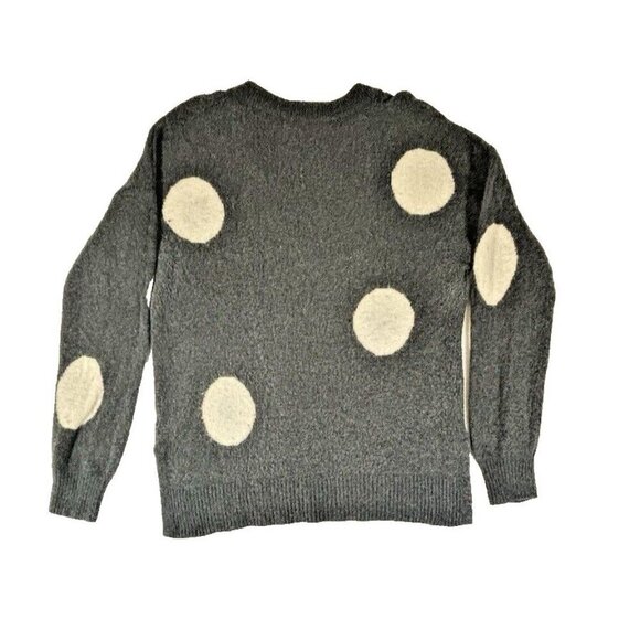 Madewell Wool Alpaca Blend Polka Dot Bartlett Coziest Yarn V-Neck Sweater Sz L - Picture 2 of 5
